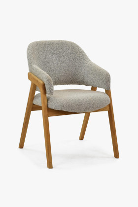 Eichenstuhl Esszimmerstuhl grau mit Holzbeinen Modell Beny